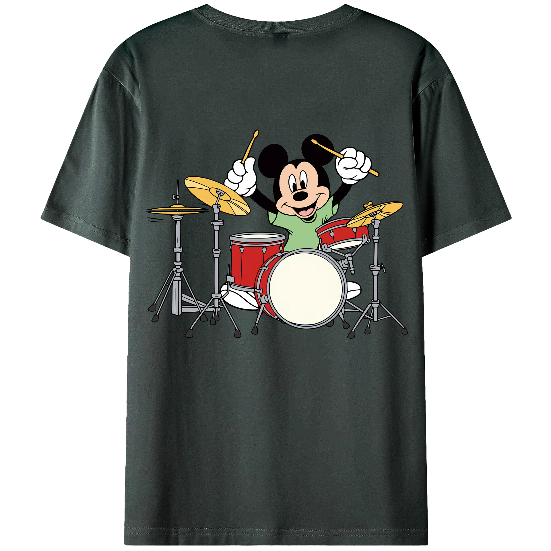 （画像用） ミッキーマウス Mickey Mouse 綿100％ メンズ半袖Tシャツ（バックプリント） 通気性